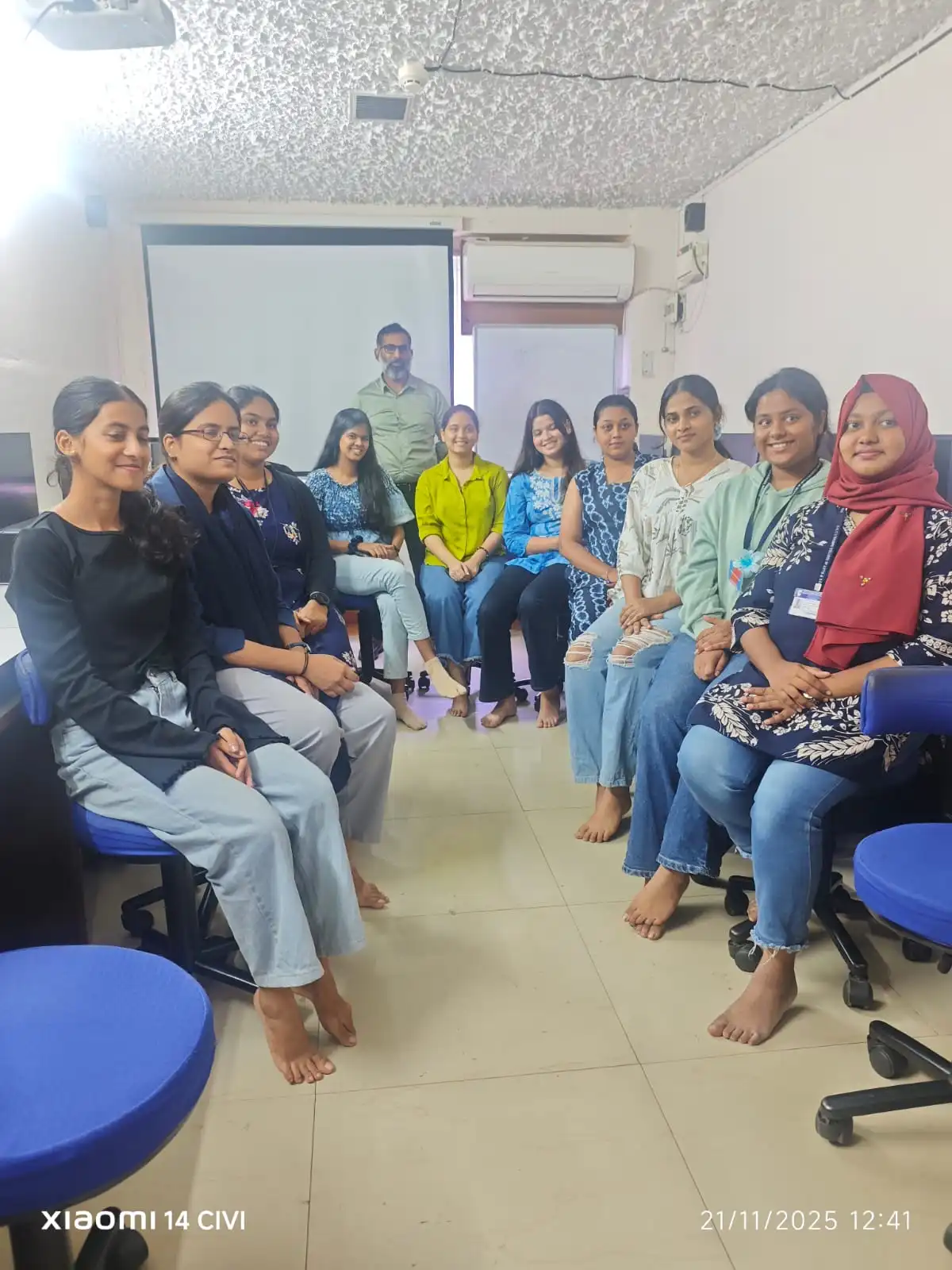 Students practicing network scanning tools at Avanteia Hands-on Cybersecurity Workshop Dhempe College, Panjim