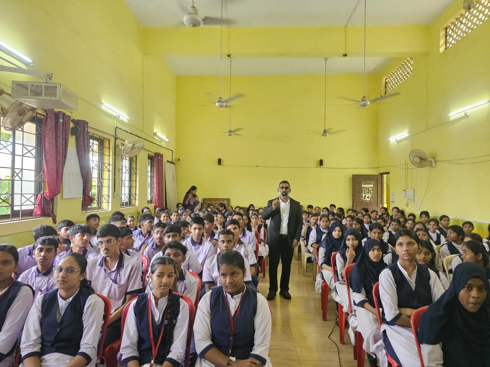 AI-driven cybersecurity session in progress at Avanteia Cyber Security with AI Workshop Government Higher Secondary School Sankhali